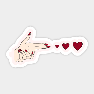 shooting hearts Sticker